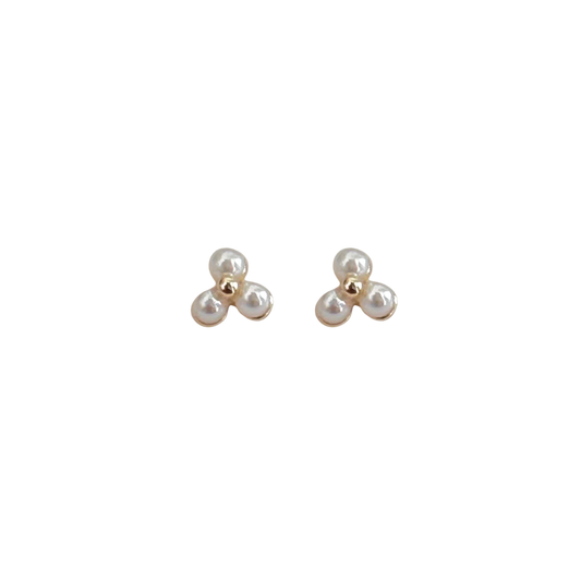 Aretes tres perlas mini