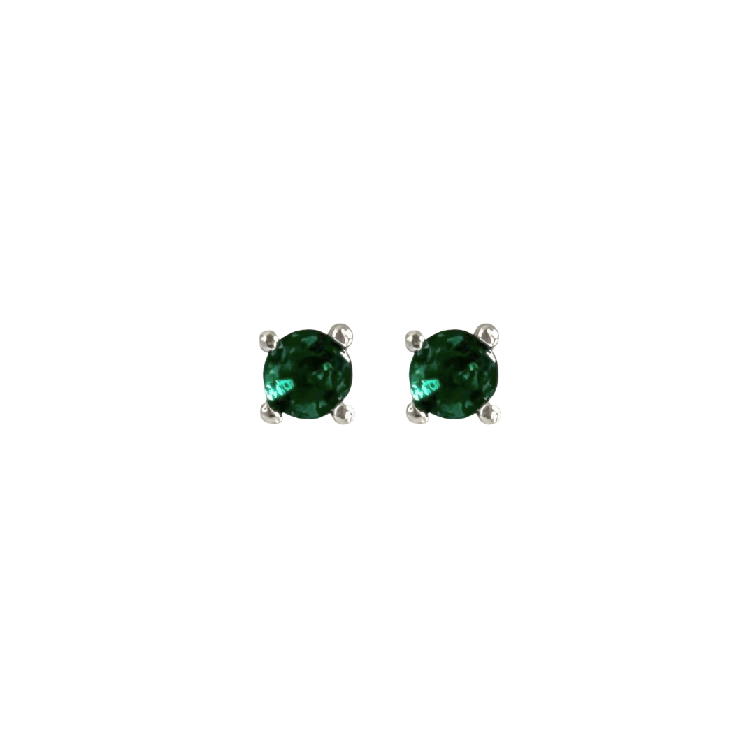 Aretes circon verde silver & gold