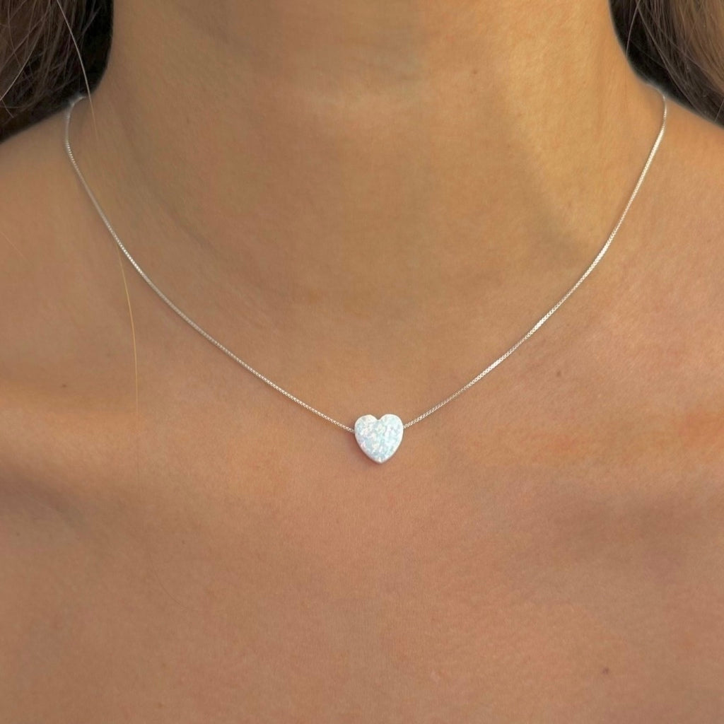 Corazón en ópalo plata