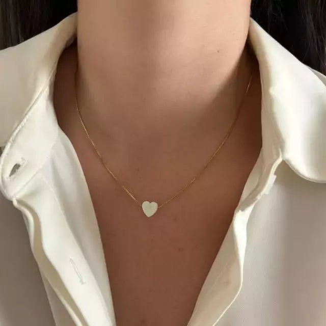 Cadena corazón en ópalo