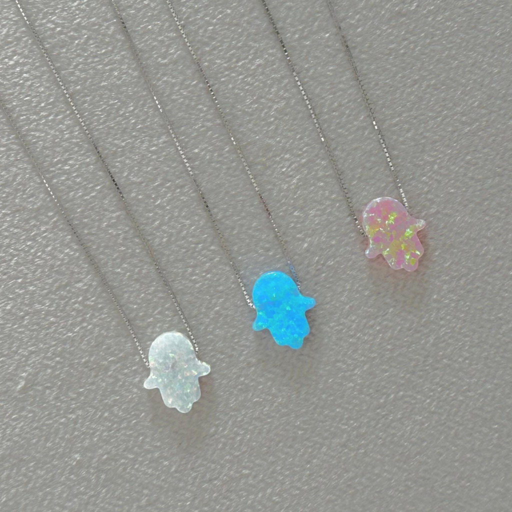 Cadenas mano de hamsa en ópalo