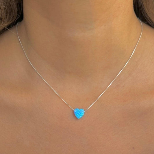 Corazón en ópalo plata