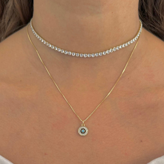 Cadena ojo turco mini azul