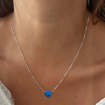 Corazón en ópalo plata