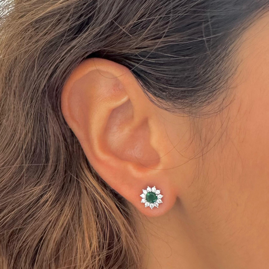Aretes Flor silver