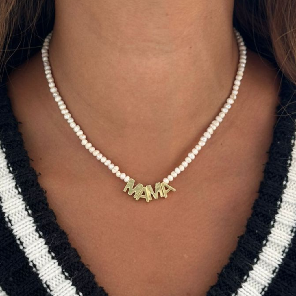 Choker perlas mamá