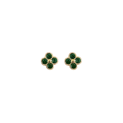 Aretes trébol mini verde