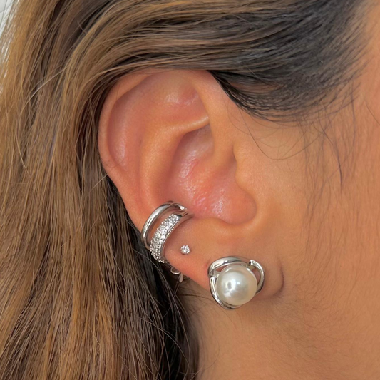 Earcuff Zirconia silver