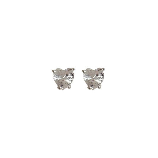 Aretes corazón plata