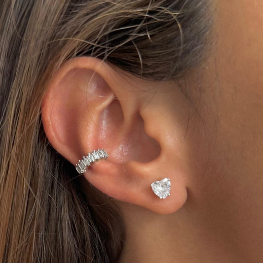 Aretes corazón plata
