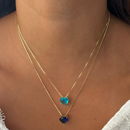 Cadena corazón azul