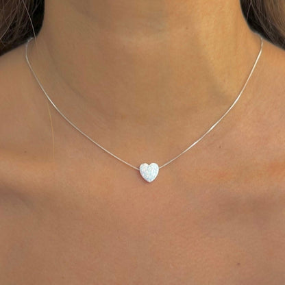 Corazón en ópalo plata