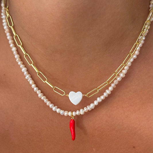 Choker perlas con pimientos