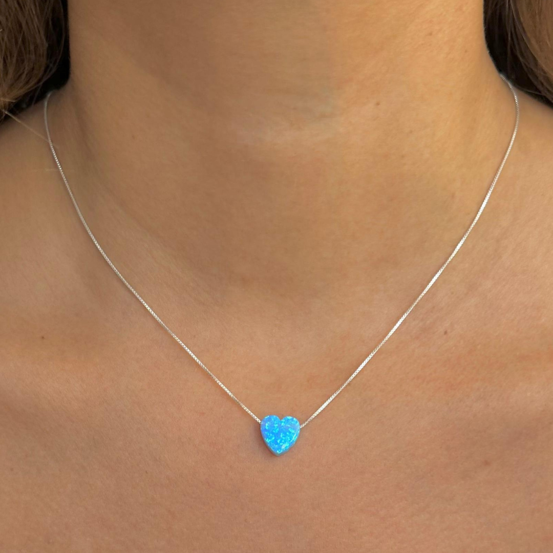 Corazón en ópalo plata