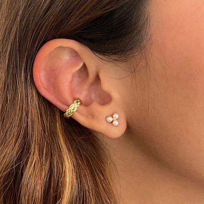 Aretes tres perlas mini