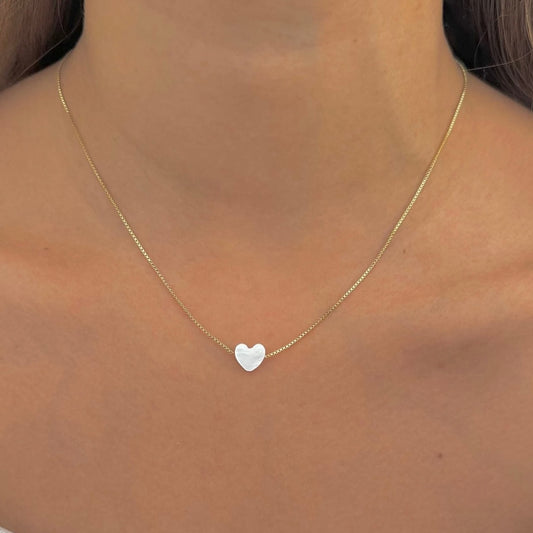 Cadena corazón madre perla