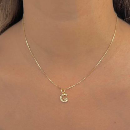 Cadena iniciales con perlas mini