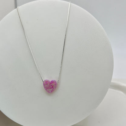 Corazón en ópalo plata