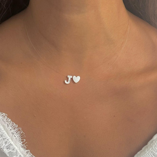 Nylon inicial con corazón madre perla