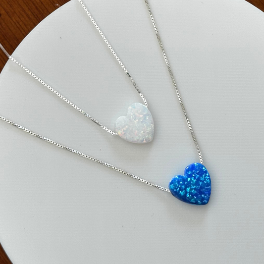 Corazón en ópalo plata