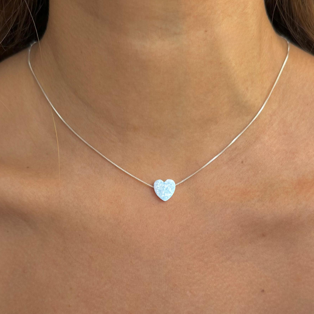 Corazón en ópalo plata