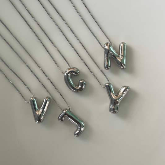 Cadenas iniciales chunky silver
